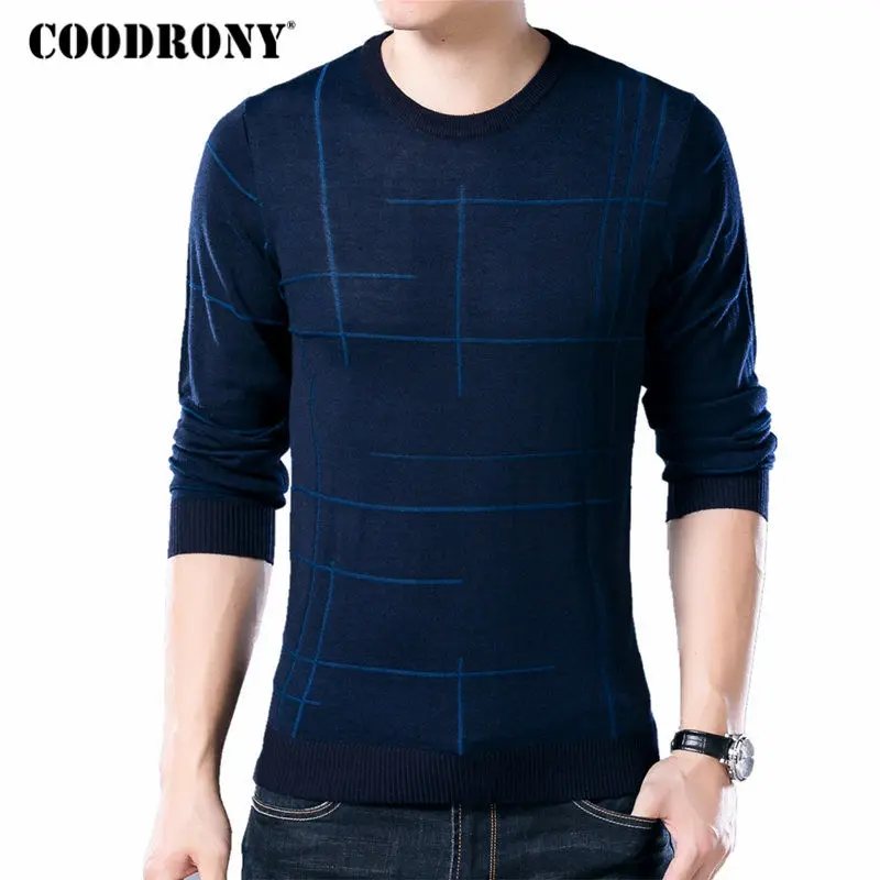 

COODRONY Soft Cashmere Sweaters O-Neck Wool Pullovers 2017 Autumn Winter Warm Sweater Men Brand Clothing Plus Size Pull Homme 65