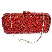 LaiSC rot lange kupplung kette tasche Frauen Luxus Kristall Partei Geldbörse Strass Bling Clutch geldbörse sparkly damen abendtasche SC155
