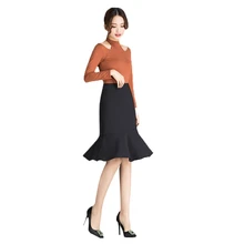 Сезон: весна–лето длинные юбки Русалка Для женщин сексуальные пакет хип женский тонкий Высокая талия стрейч пикантные Юбки-карандаши Jupe Femme XY870