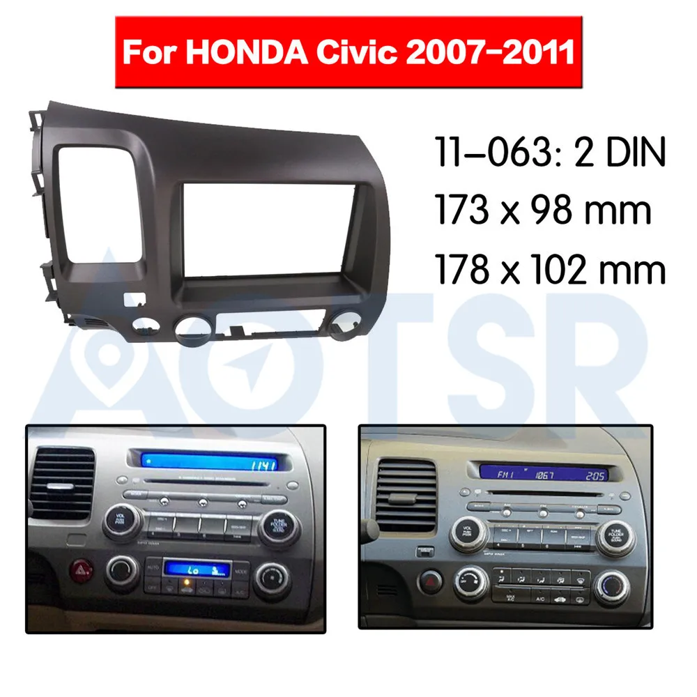 2 din радио фасции для HONDA Civic 2007-2011 стерео аудио панель установка приборной панели комплект рамка адаптер фасции Даш крепление DVD