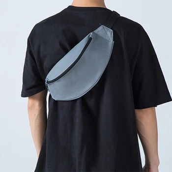 

Gray Men Waist Bag Fashion Fanny Pack Women Belt Running Belts Bag 2018 Waterproof Nylon Chest Pack Belly Bum Hip Bag