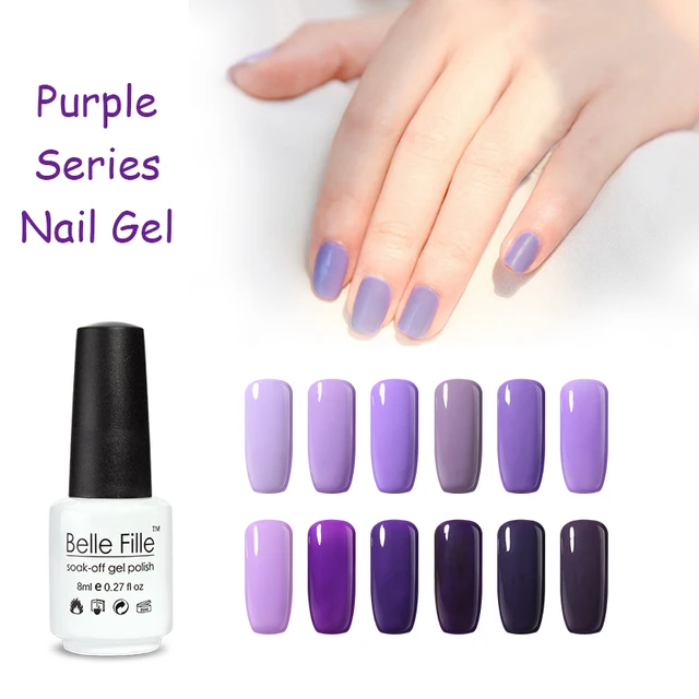 Luce di colore viola french manicure lacca UV per unghie gel smalto nail art Impregna fuori