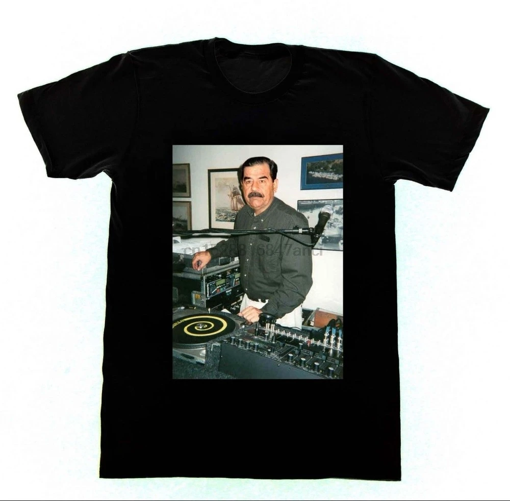 

2019 New Fashion Brand Tops Male Tshirt Men Dj Saddam Hussein T-Shirt Technics 1200 Iraq House Edm Hip Hop Best T-Shirts
