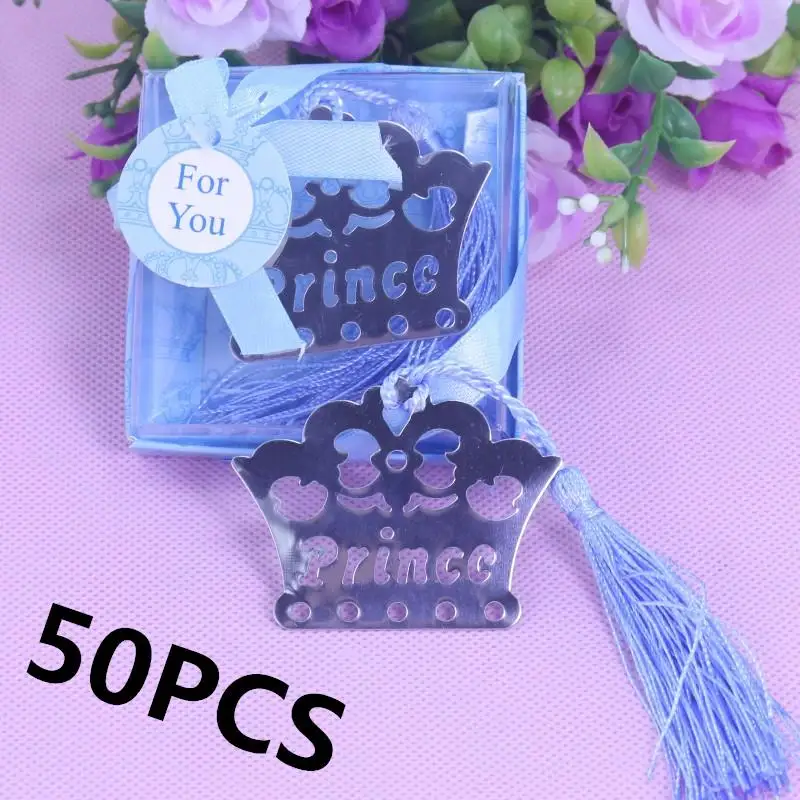 50 шт. подарок для домашней вечеринки серебристая Закладка в виде короны принца