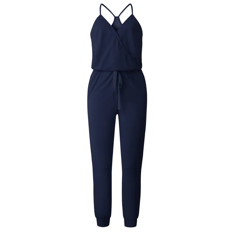 Women's Sexy Sleeveless Pockets V-Neck Romper-Style2