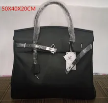 50cm Gold&Silver hardware Big Handbags Women Genuine Soft Leather Tote Bags Famous Brand Luxury Designer High Quality Casual