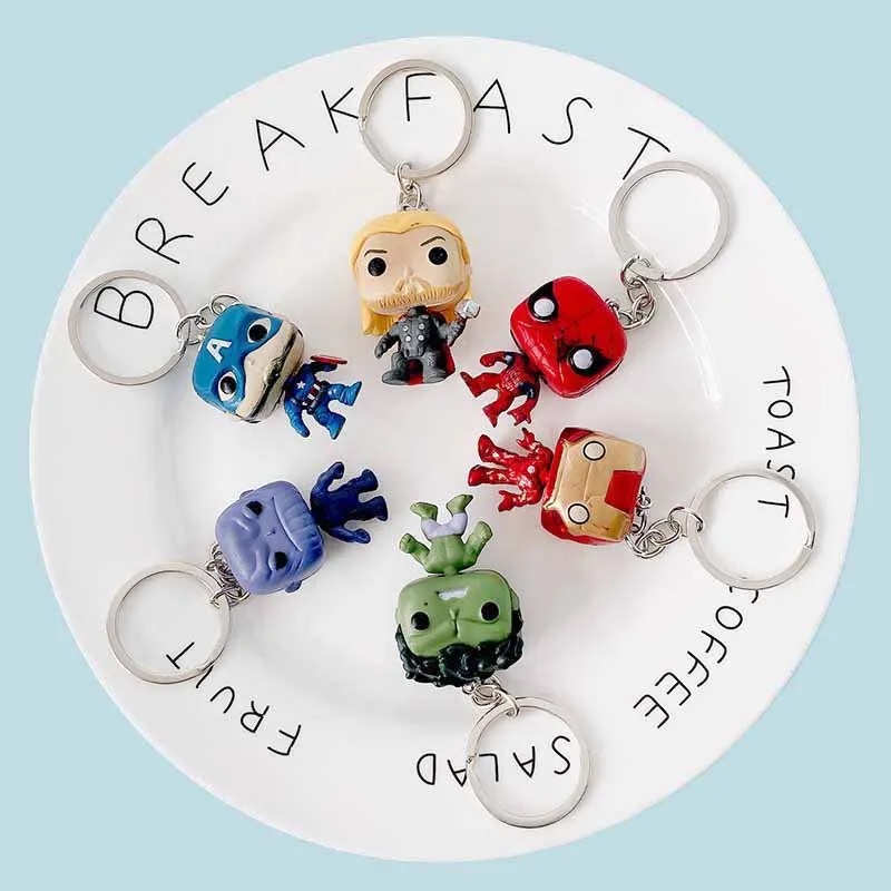 

Metal Marvel Avengers Captain America Shield Keychain Spider man Iron man Mask Keychain Toys Hulk Batman Keyring Key Gift Toys