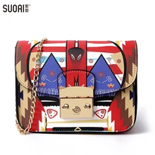 Женская сумка на плечо, модная новая сумка-мессенджер с замком, известный бренд, Летний стиль, маленький флаг, цветная женская сумка на цепочке