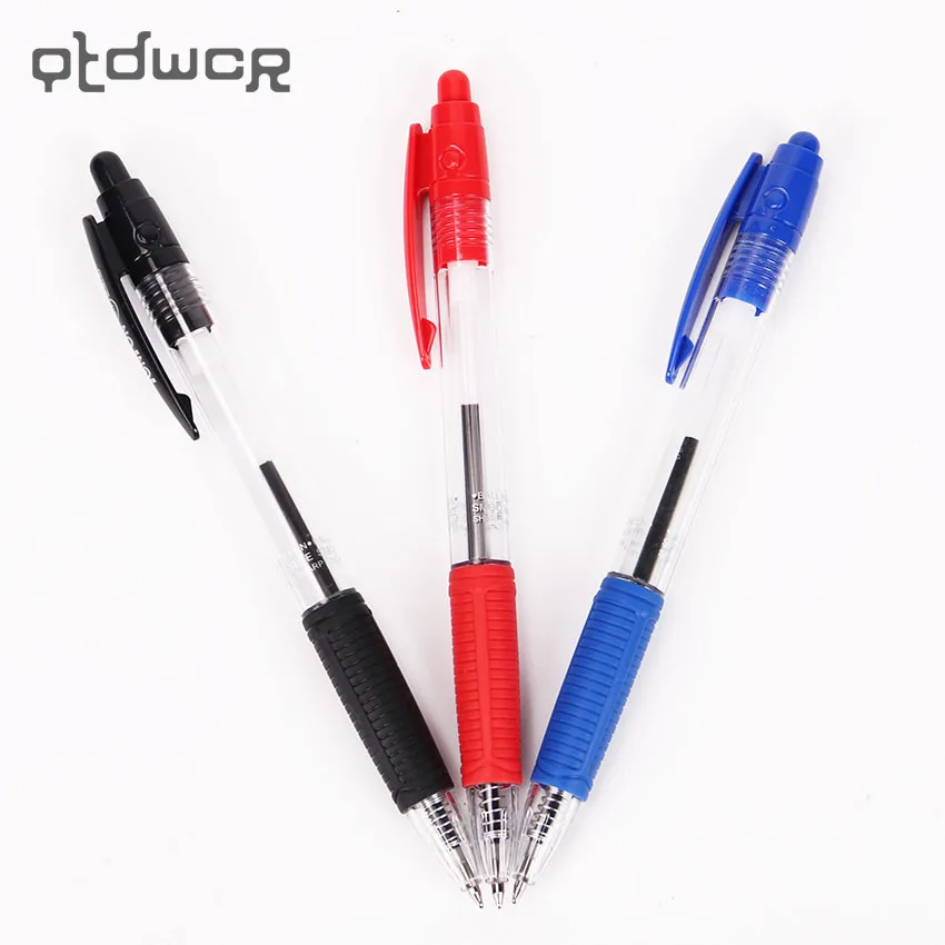 

Office Stationery Ballpoint Pens Plastic Transparent Signature Pen 0.7mm 3 Color Choose Learning Essential