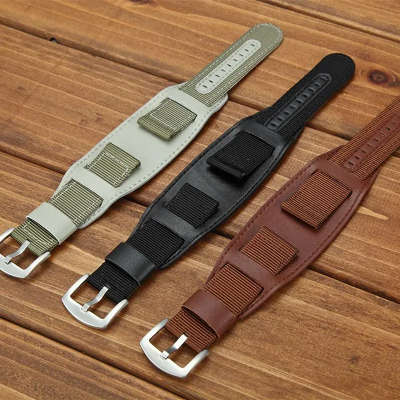 

1 PCS Fashion Nylon Woven Watchband Navy Color Watch Strap 18mm 20mm22mm24mm