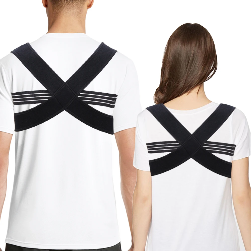 

New Adjustable Posture Corrector Unisex X-Shape Back Support Brace Straightener Upper Shoulder Spine Support Belt