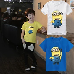 

New 2015 boys Girls T Shirt Despicable Me 2 Minions Short Sleeve Baby Children T-shirts Tee Child Clothing