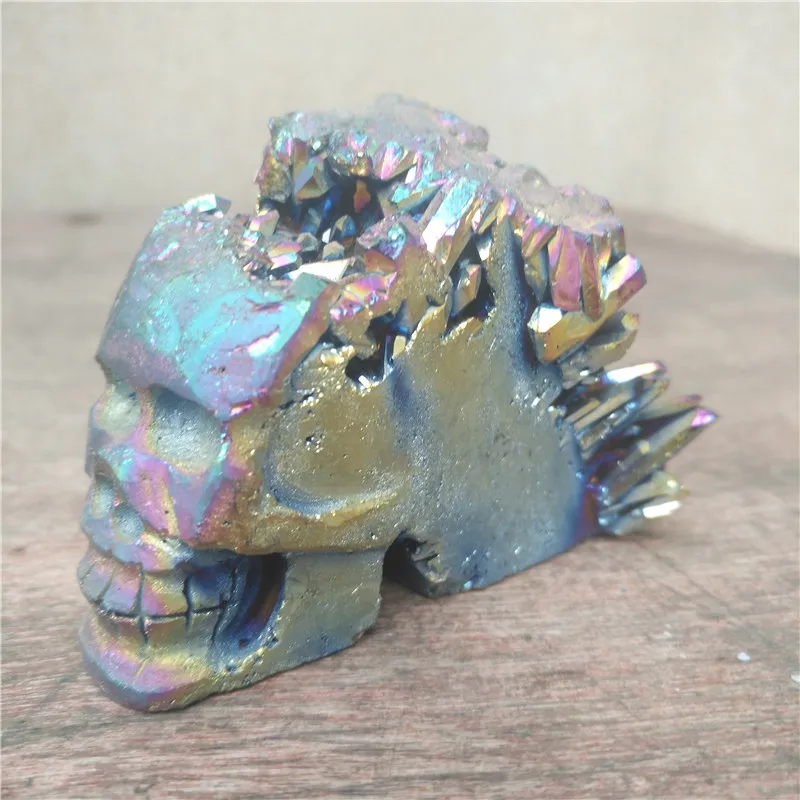

( electroplate colour) Natural crystal skull