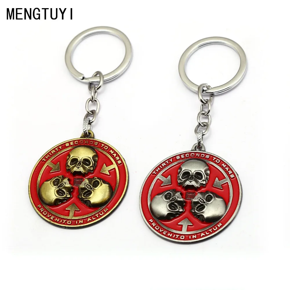 

New Music Band 30 Seconds To Mars Keychain Metal Car Bag Women Men Key Chain Ring Holder Fashion Jewelry Accessory Chaveiro Clef