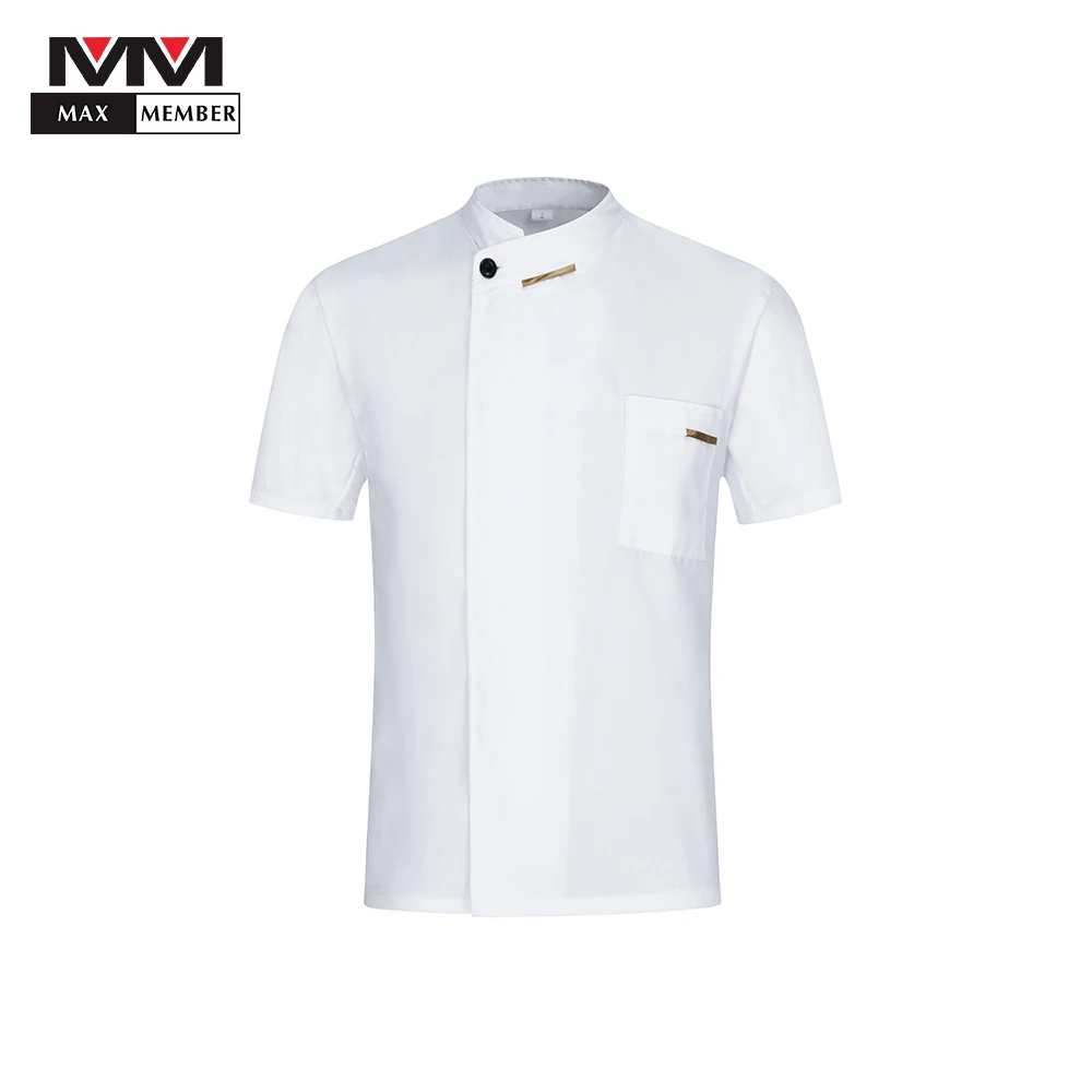 

Summer Short Sleeve Kitchen Restaurant Cook Work Wear Bakery Dining Hall Wear Men Shirt Cook Costumes Breathable Chef Uniform