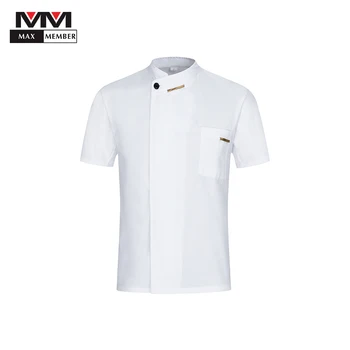 

Summer Short Sleeve Kitchen Restaurant Cook Work Wear Bakery Dining Hall Wear Men Shirt Cook Costumes Breathable Chef Uniform