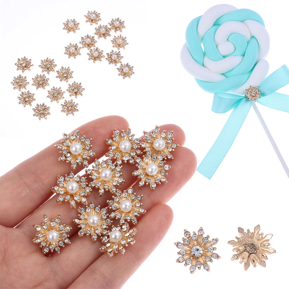 10 Stücke Kristall Diamante Tasten Flatback Verschönerung Handwerk DIY 26mm