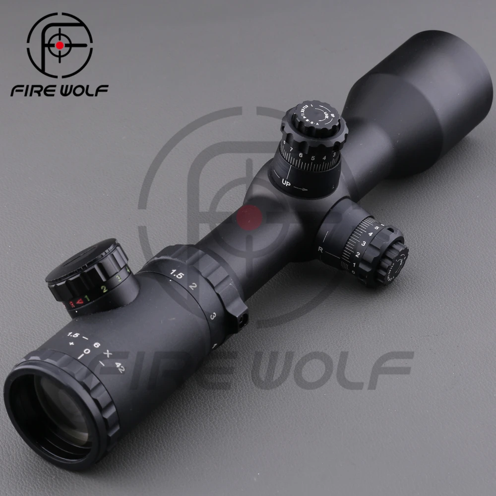 

1.5-6x42 Turret Lock Riflescope Mil-dot 30mm Ir Hunting Tactical Military Rifle Scope Sight 223 308 30-06 Ar15 Ak Free Shipping