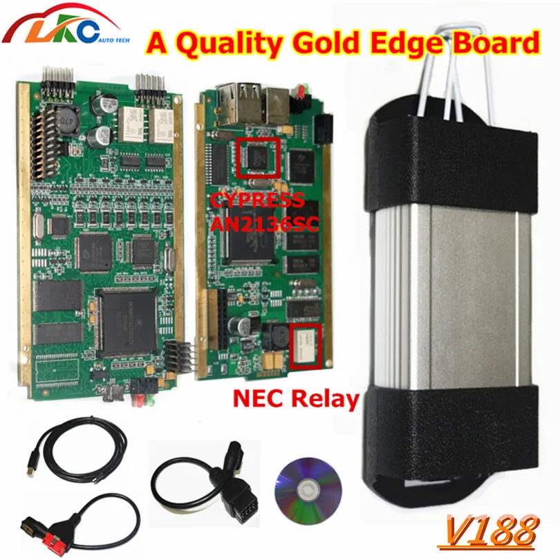 

A Quality Gold Side PCB Board Full Chip Can Clip V188 With CYPRESS AN2135SC/2136SC Chip A+ OBD2 Diagnostic Scanner Tool