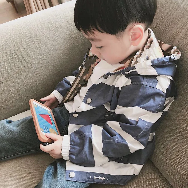 

2018 Brand Spring Autumn Kids Jacket Baby Boys Girls Spring Coat Children Clothes Reversible Outerwear Clothes