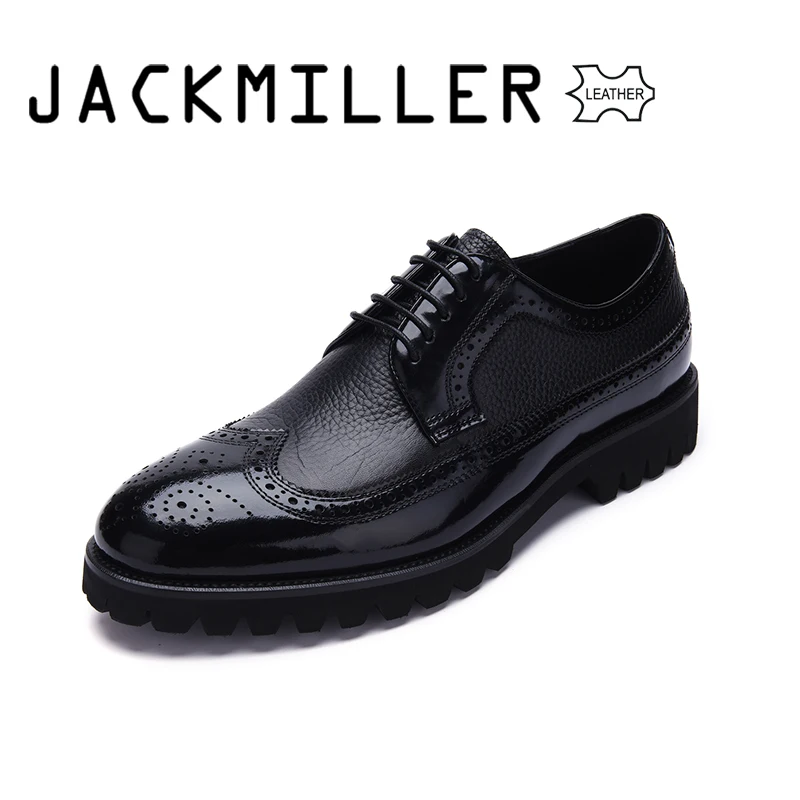 Jackmiller мужские туфли-оксфорды из коровьей кожи черные классические туфли на