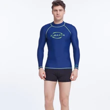 Новинка Для мужчин S Предохранители сыпи спорта людей Купальники для малышек Для мужчин с длинным рукавом синий Рашгард рубашка Дайвинг Surf Топы корректирующие человек Защита от солнца-защитный спортивный костюм S-3XL