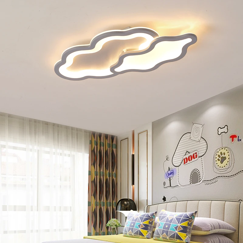 

Surface Mounted Clound Shape Modern Led Chandelier for Bedroom Kid's Room Children Room Grey Color 90-260V Chandelier Fixtures