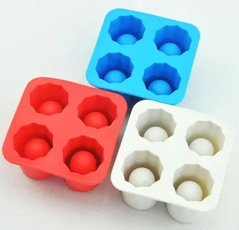 

100pcs/lot 4-Cup Ice Cube Shot Shape Silicion Shooters Glass Freeze Molds Maker Tray Party