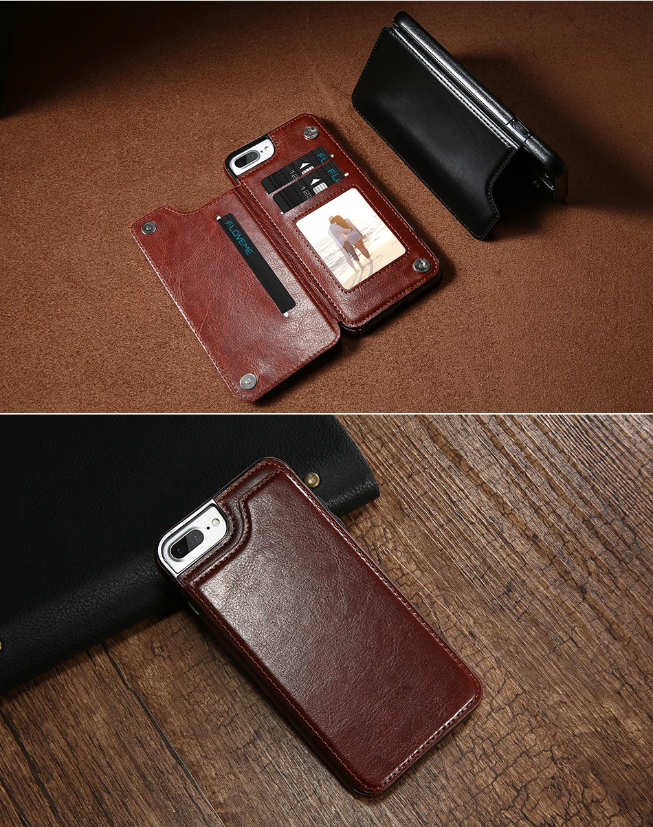 KISSCASE Flip Leather Phone Case For iPhone 6 7 8 Case Magnetic Buckle Card Slot Stand Wallet Phone Cases For iPhone 6 7 8 5 5S 12