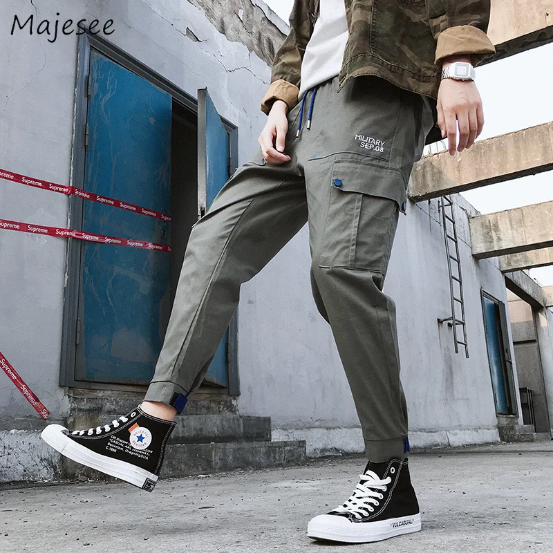 Pants Men Pockets Looser Cargo Pant Leisure Fall Fashion Korean Style ...