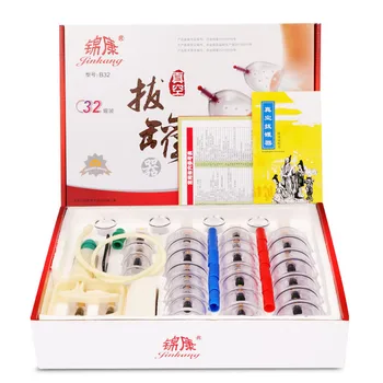 

32 Cans for Massage cups chinese vacuum cupping kit pull out a vacuum apparatus massage cupping therapy relax suction pumps