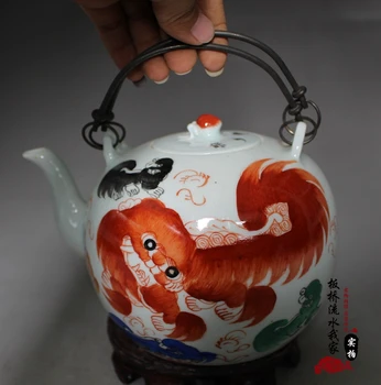 

Porcelain household decoration, collection of ornaments, do old retro Tai lion hand-held pot.