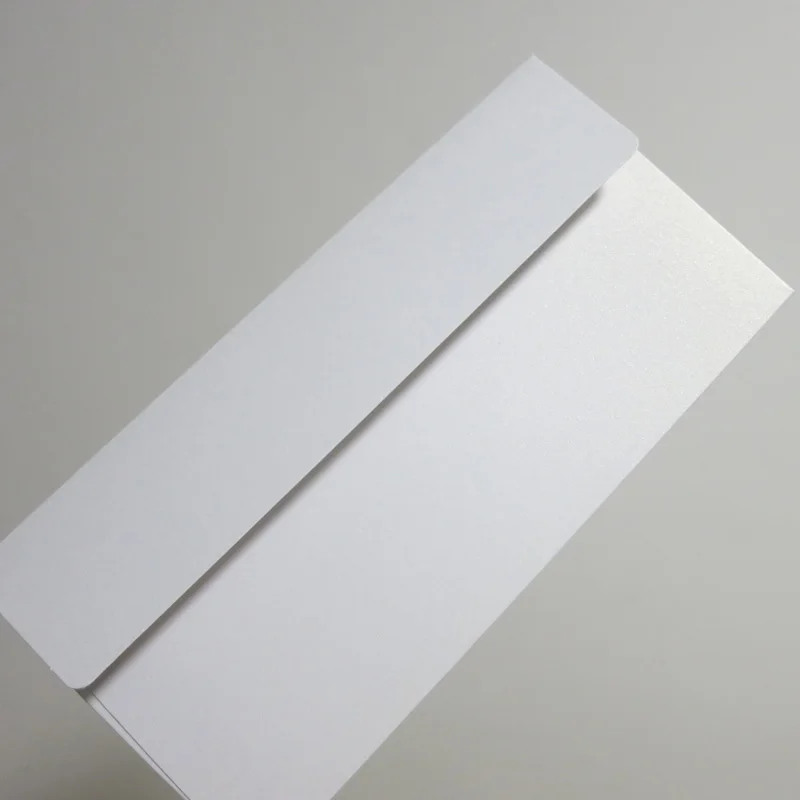 25 шт 22x11 см(8," x 4,3") плотные перламутровые бумажные конверты бизнес вечерние конверты - Цвет: Белый