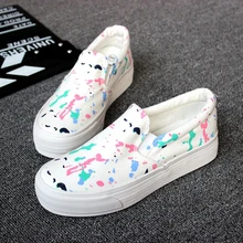 platform shoes women’s canvas shoes personalized shoes woman girl bear flat low graffiti comfortable flat shoes women z157