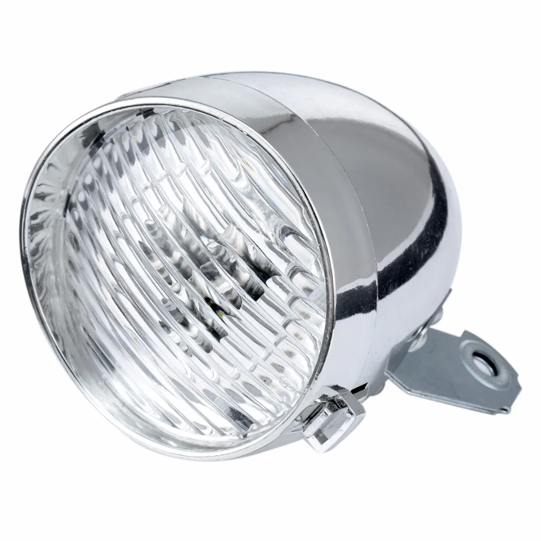 1Pcs Retro Bicycle Bike 3 LED Front Light Headlight Vintage Flashlight Safety Headlamp For Outdoor Night Riding