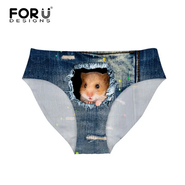 waist cat print 3d design seamless panties for women waist cat print 3d design seamless panties for women