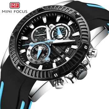 

MINI FOCUS Fashion Military Sport Watch Quartz Silicone Chronograph Wrist Waches Men Waterproof Calendar reloj masculino 2018
