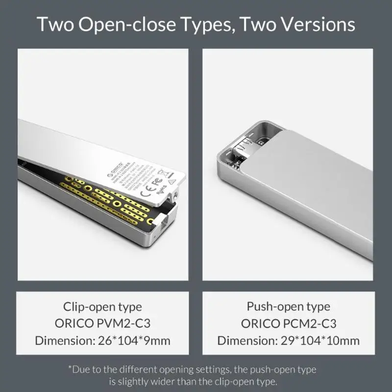 ORICO M.2 корпус SSD Mini Push-open/Clip-on 2 ТБ внешний жесткий диск с кабелем данных типа C-C