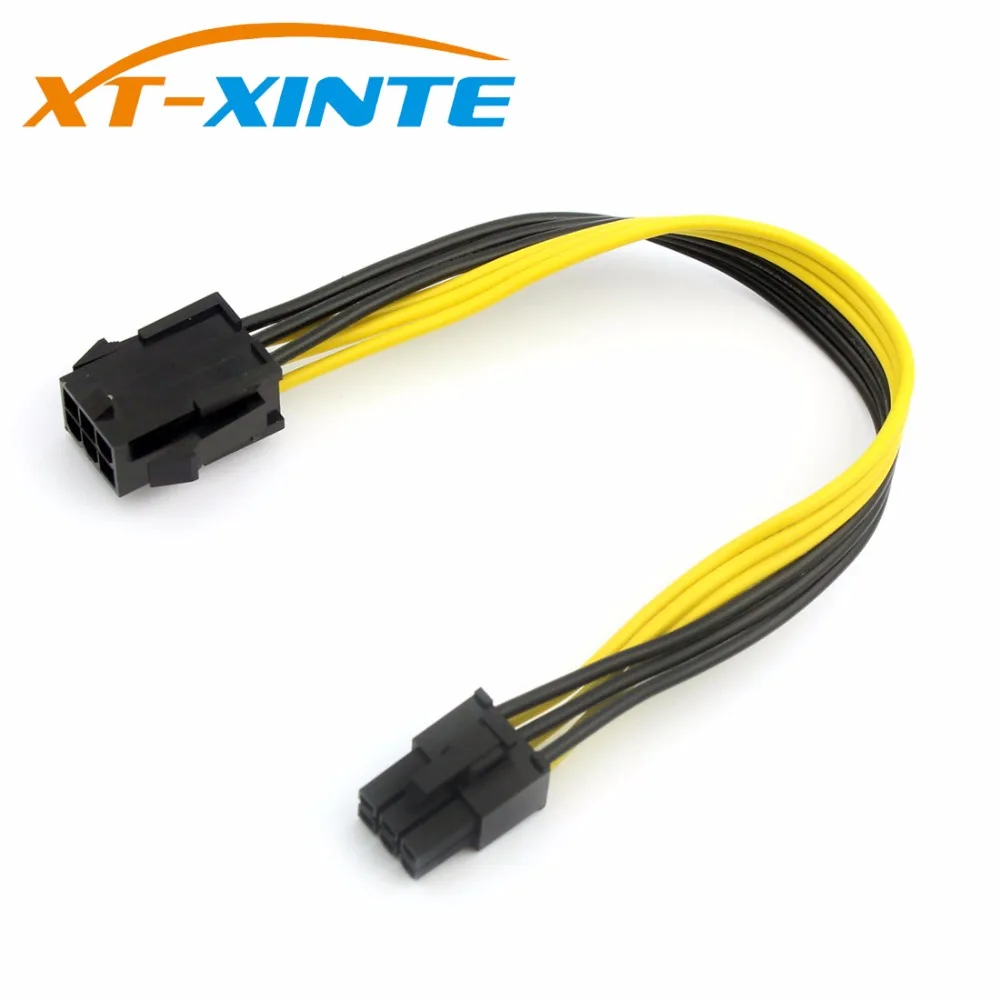 

PCIE 6Pin to 6Pin Power Supply Cable Extension Adapter 6Pin Extender Miner Cable Male to Male Wire Cord 20cm for PC Mining