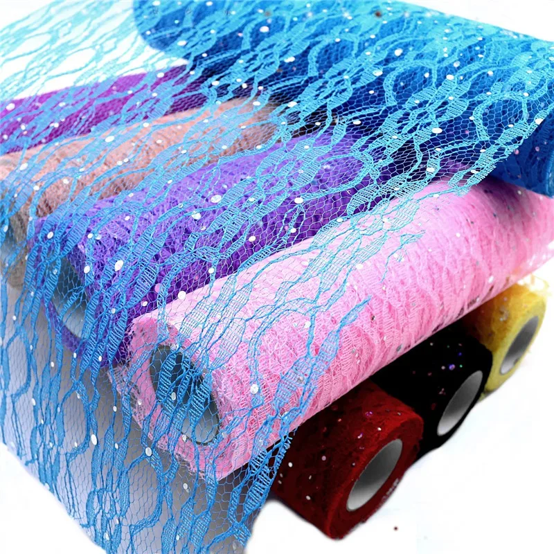 

0.33*10 Yds Laser Sequins Lace Tulle Roll Fabric DIY Baby Shower TUTU Skirt Thanksgiving Unicorn Party Decor Wedding Decor Gifts