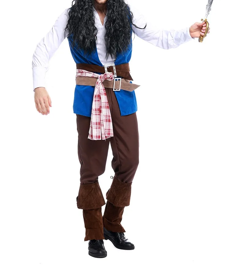 H& ZY/карнавальный костюм на Хэллоуин, капитан Пираты, карибы, Джек, воробей, пират, фантазия, для взрослых и мужчин, нарядная Карнавальная одежда, наряд