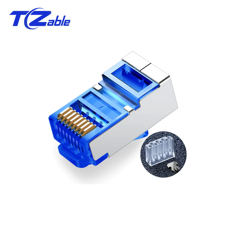 

5PCS RJ45 Network Connector 8P8C Cat6 Ethernet Cable Shield Plug Adapter For Gigabit Ethernet Head Plug Gold-plated