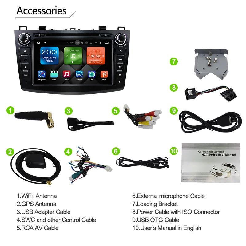 Excellent Eunavi 2 din TDA7851 Android 9 Car DVD Multimedia Player for MAZDA 3 2007-2012 2din gps navigation radio 4GB 64GB stereo dsp bt 4