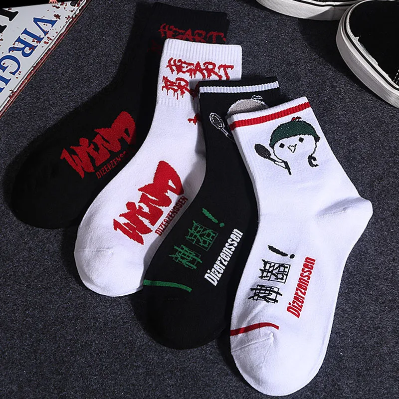 Лидер продаж хлопковые носки Harajuku Новинка 2018 года китайский печатных для мужчин женщин Дышащие Творческие удобные носки унисекс