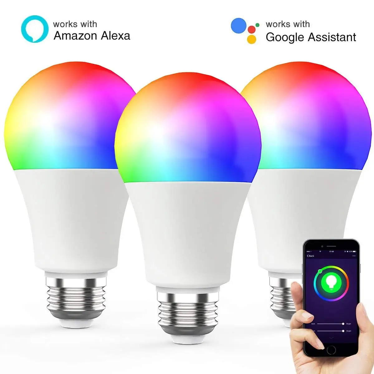 Wi Fi умная Светодиодная лампа E26 RGBCW 7 W/600lm 60W эквивалент Диммируемый домашний