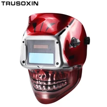 Red SKull AAA battery+Solar auto welding mask /welding helmet/welder cap/goggle face mask for TIG MIG MMA MAG welding equipment Red SKull AAA battery+Solar auto welding mask /welding helmet/welder cap/goggle face mask for TIG MIG MMA MAG welding equipment