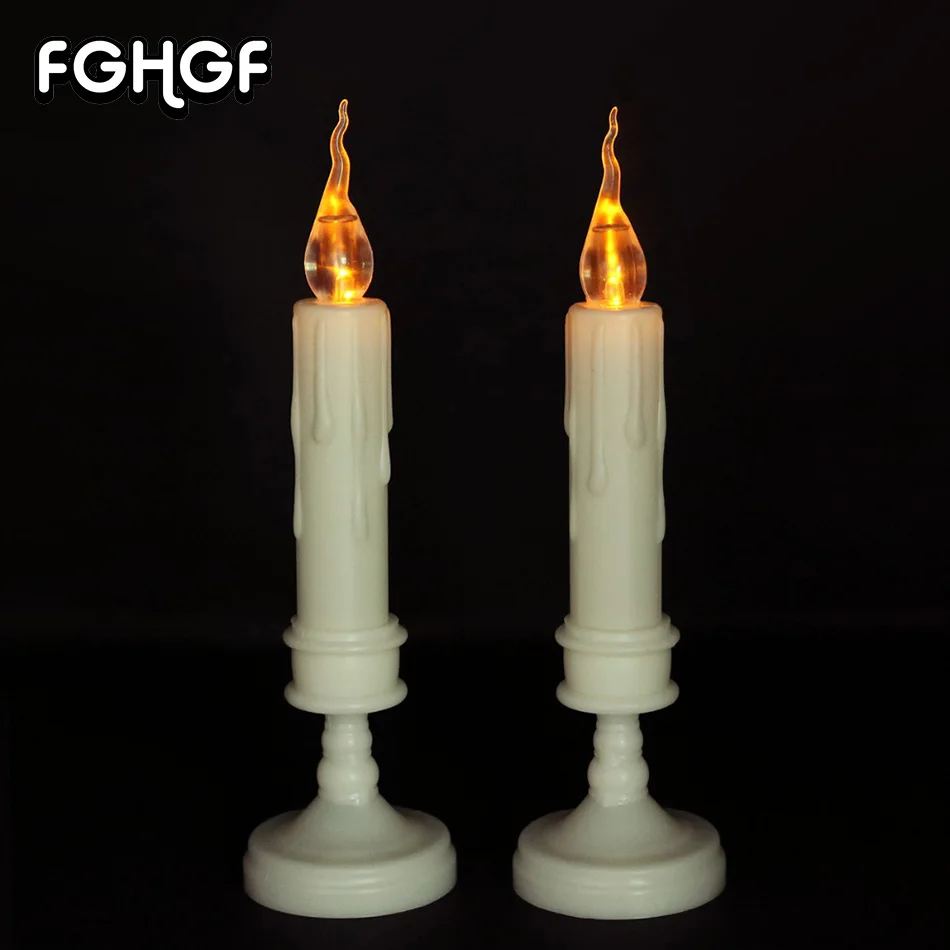 2Pcs Battery Operated LED Taper Candle Flameless Wholesale Votive
