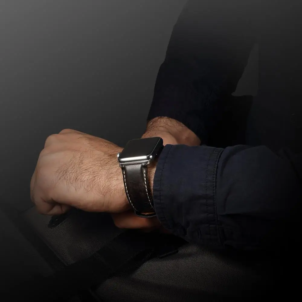 Ремешок для Apple Watch Band 44 мм 40 мм 42 мм 38 мм серия 4 3 2 1 для iWatch ремешок новый подлинный масляный воск кожаный сменный Браслет