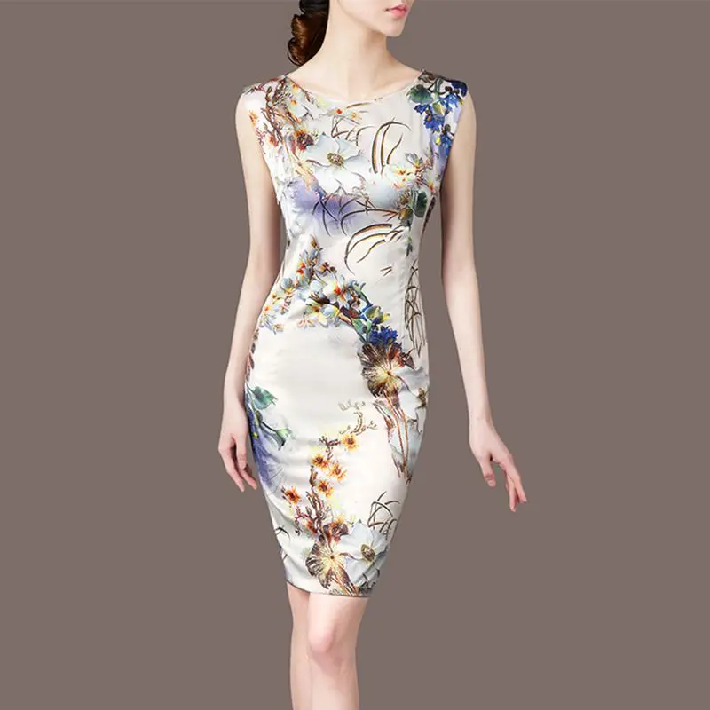 Женское тонкое платье карандаш из 20% шелка весна лето|silk dress|pencil dressdresses female |