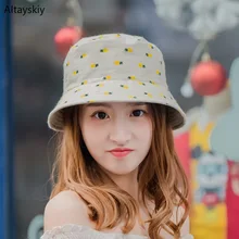 Ведро Шапки Для женщин с фруктовым принтом для отдыха солнцезащиты открытый весной Рыбацкая шляпа простой в Корейском стиле милые Для женщин s универсальные Chic